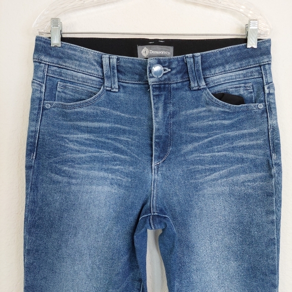 Democracy Ab Technology Crop Frayed Hem Jeans Size 12 - Picture 2 of 10